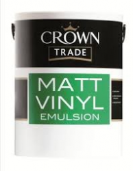 Farba biała CROWN TRADE  MATT EMULSION PURE BRILLIANT WHITE 5L, 10L